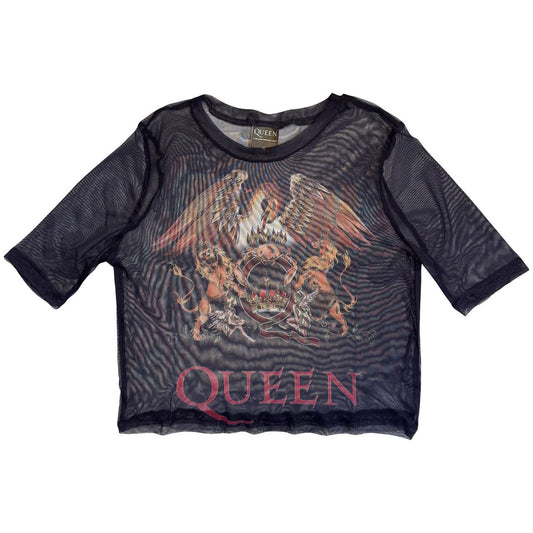 Queen Classic Crest Ladies Mesh Crop Top