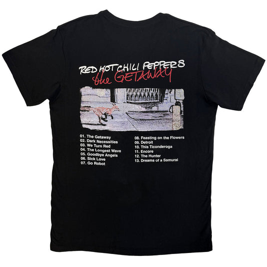 Lizensiertes Red Hot Chili Peppers The Getaway Tracklist Bandshirt mit Logoprint