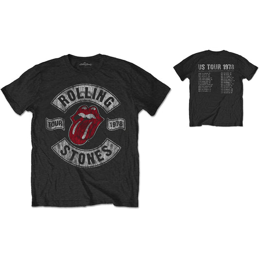 Lizensiertes Rolling Stones US Tour 1978 Bandshirt mit Logoprint, sowie Tourdaten auf der Rückseite