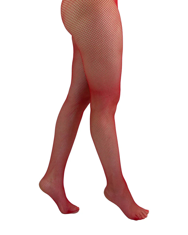Rote Fischnetzstrumpfhose Red Fishnet Tights von Pamela Mann