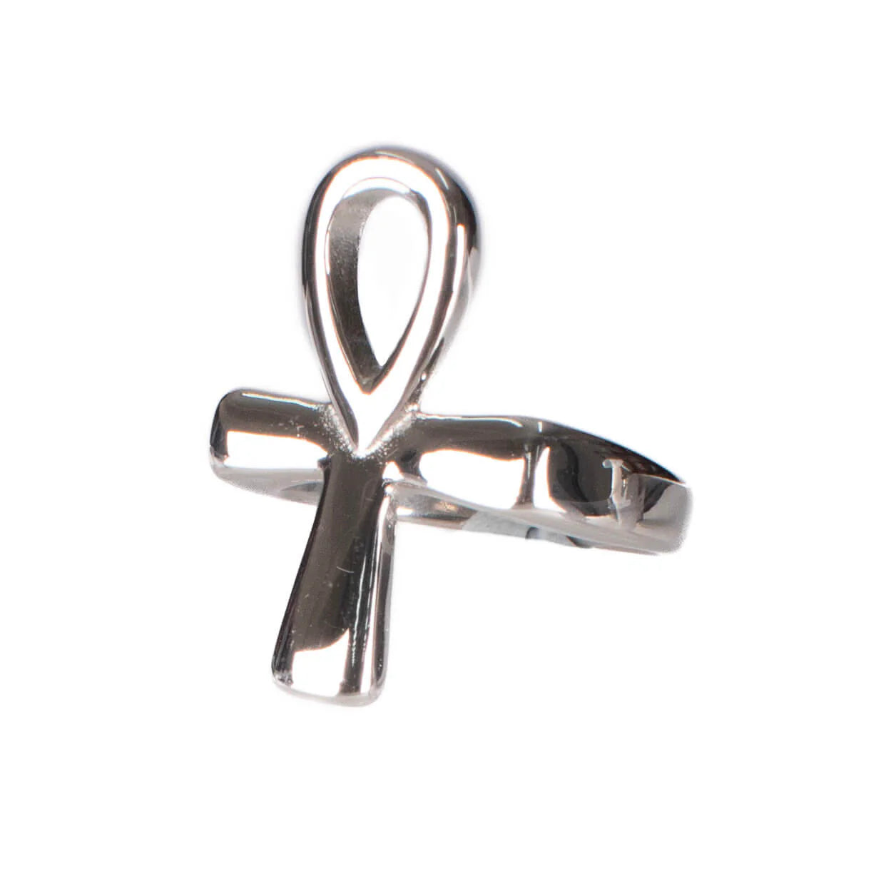 Silberfarbender Ring ANKH RING mit Ankhdesign von Poizen Industries