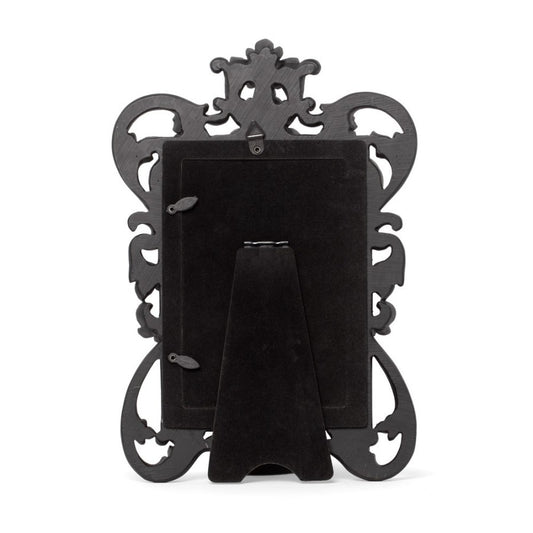 Schwarzer Bilderrahmen Rococo Photo Frame mit floralem Design von Alchemy England
