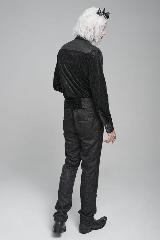 Schwarzes Hemd Vampire Prince Shirt mit Zierschnürung von Devil Fashion