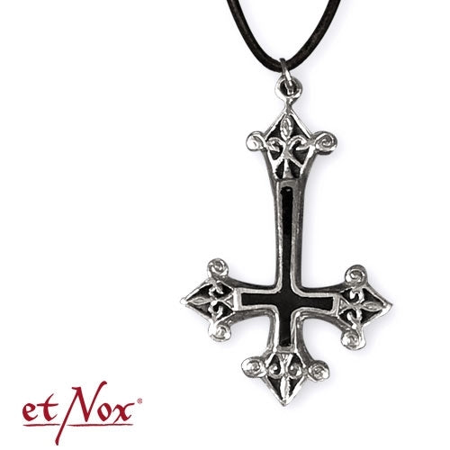 Silberfarbener Kettenanhänger Inverted Gothic Cross Anhänger von etNox