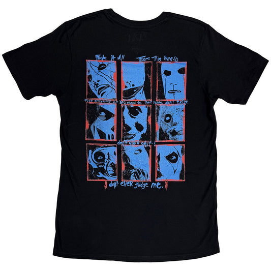 Lizensiertes Slipknot Here Comes The Pain Bandshirt im blau-roten Design mit Backprint