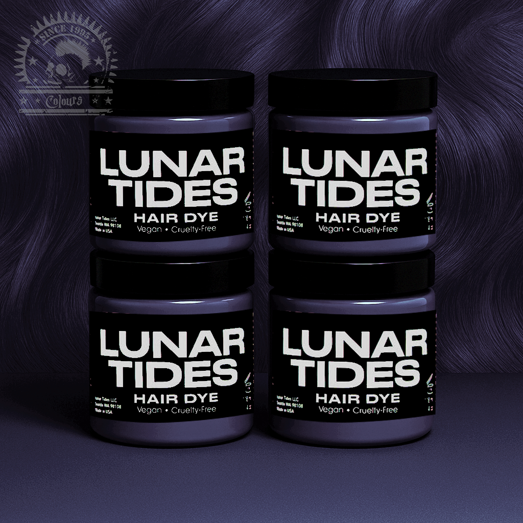 semi-permanente Haartönung 4er-Sparset SMOKEY PURPLE in dem Farbton Lila mit grauen, rauchigen Untertönen von Lunar Tides