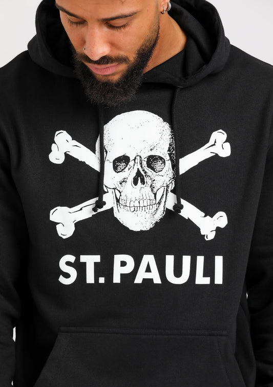 Schwarzer St.Pauli Kapuzenpullover Totenkopf I