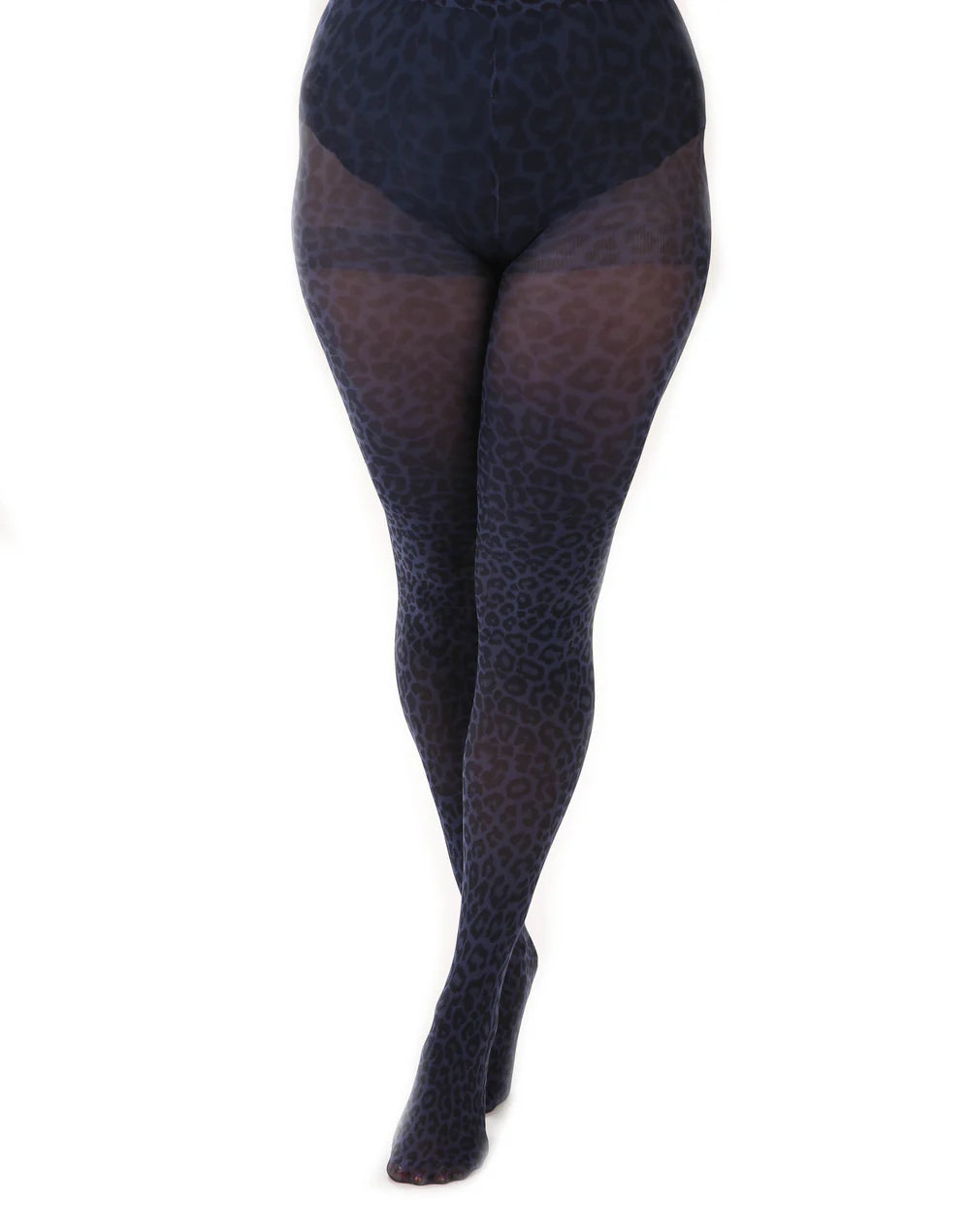 Blue Denim Leopard Printed Tights Pamela Mann