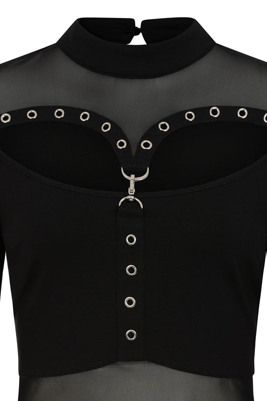 Mesh Eyelet Longsleeve Shirt Banned