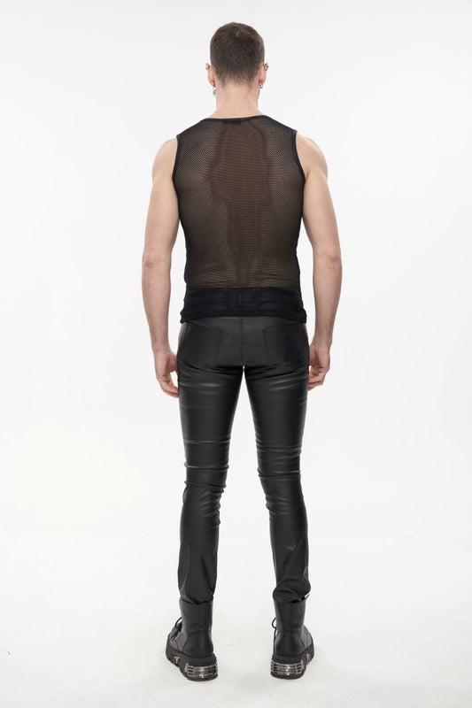 Schwarzes Netzshirt Meshmachine Unisex Black Tank Top von Devil Fashion