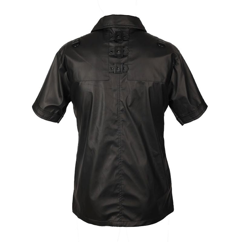 Schwarzes Hemd Combat Shirt Wetlook mit Wetlookstoff von Zügellos