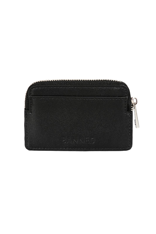 Schwarze Geldbörse Rebel Sugar Wallet mit Zierösen und Ringen von Banned