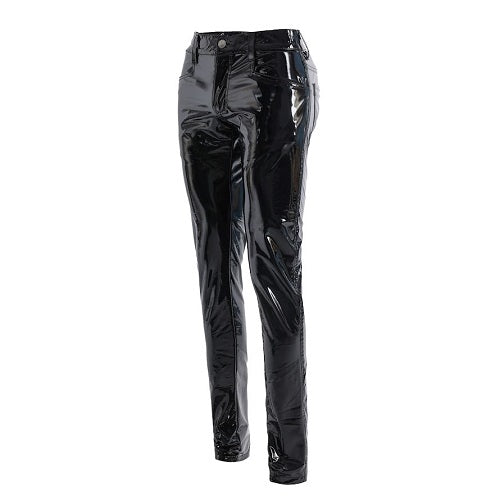 Schwarze Hose PVC Lack Pants in Lackoptik