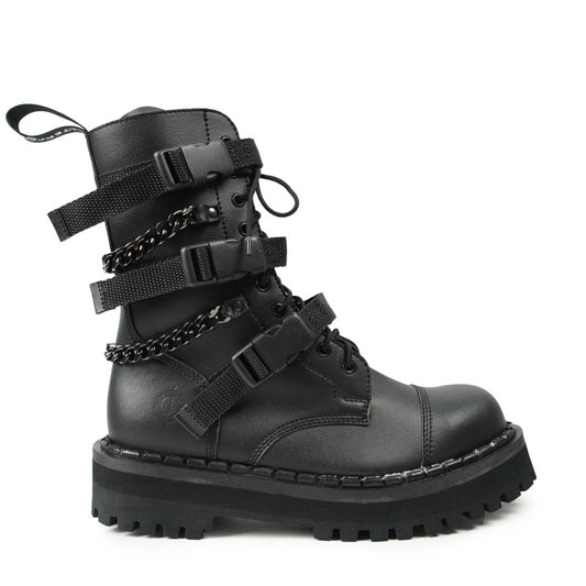 10 Loch-Stiefel 359 Vegan mit Schnallen und Ketten von Altercore