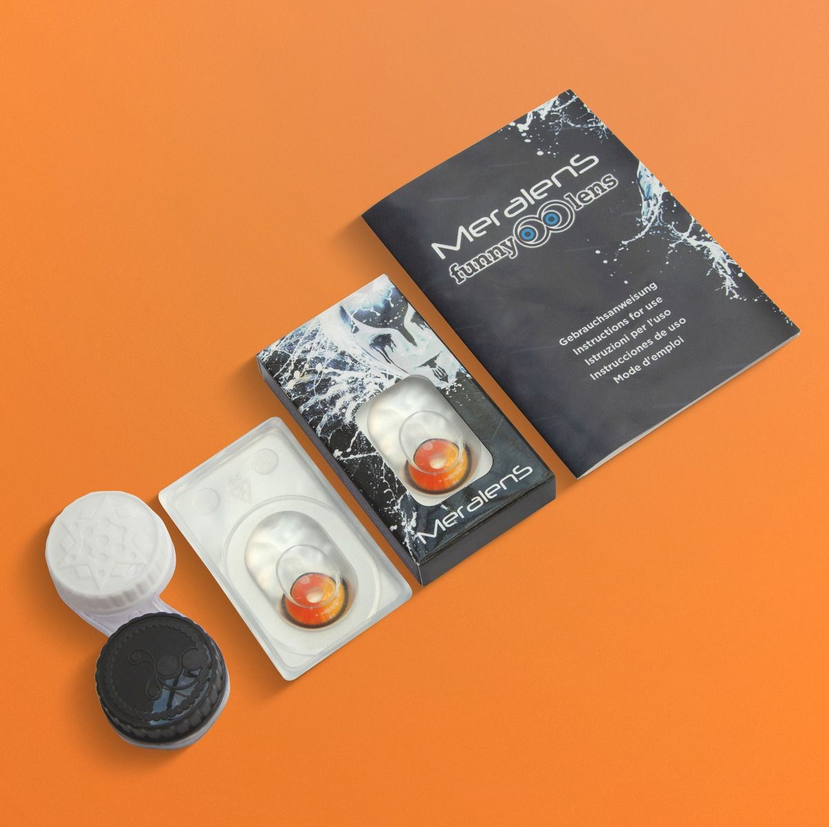 Set gelb-orangefarbender Kontaktlinse Yellow Anime Arc2 von MeralenS