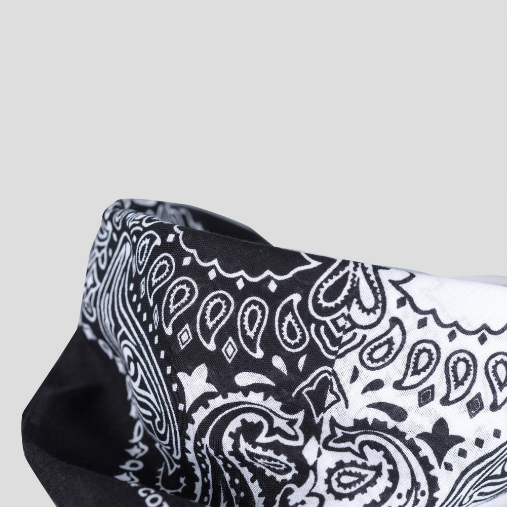 Bandana headscarf black and white 
