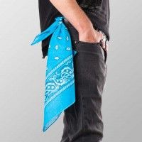 Türkises Baumwoll Bandana mit weißem Paisley Muster Colours Shop Hamburg