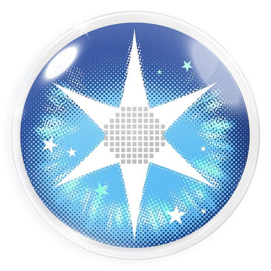 Blaue Kontaktlinse Blue Star FL86 im Sternendesign von MeralenS