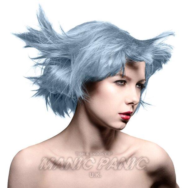 Farbbeispiel BLUE STEEL Haartönung Manic Panic