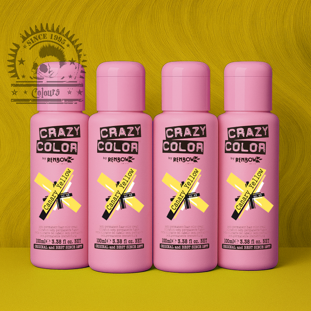 semi-permanente Haartönung 4er Box CANARY YELLOW in dem Farbton Sonnengelb von Crazy Color