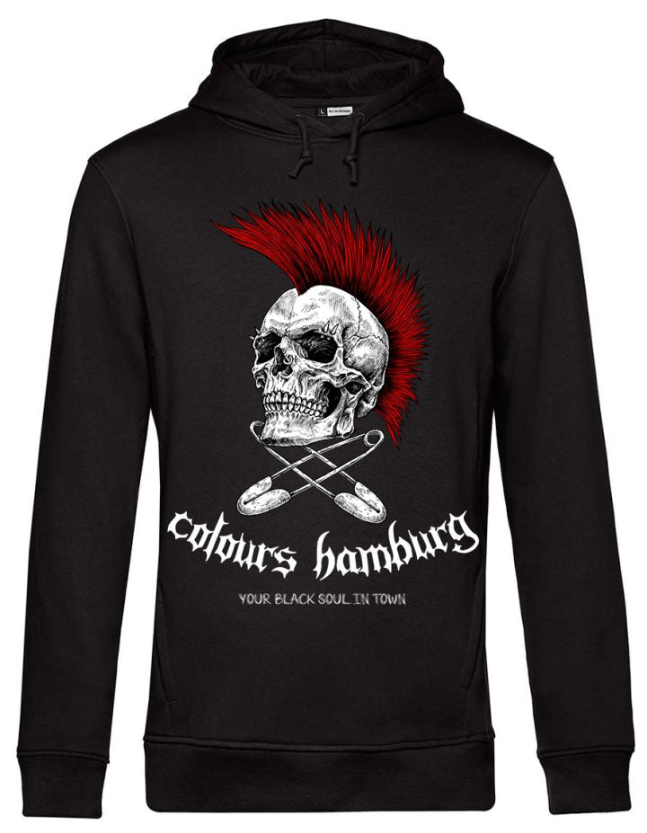 Ladies-Hoodie mit Red Skull-Print von Colours