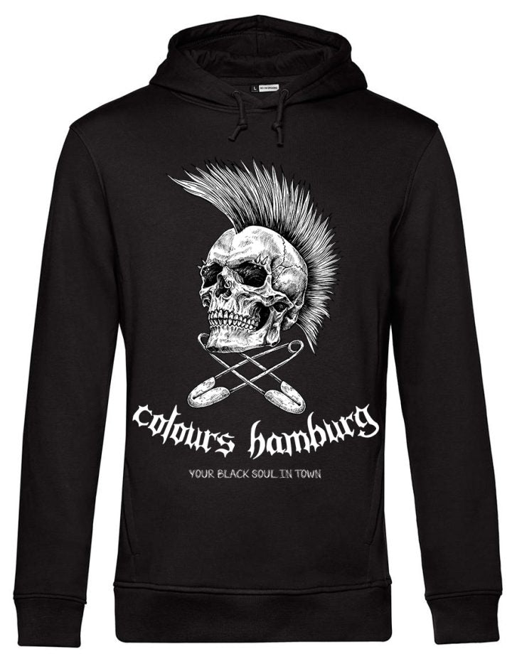 Ladies-Hoodie mit White Skull-Print und Kapuze von Colours