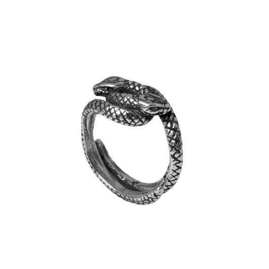 Silberfarbener Ring Consprimus Ring mit zwei verschlungenen Schlangen von Alchemy