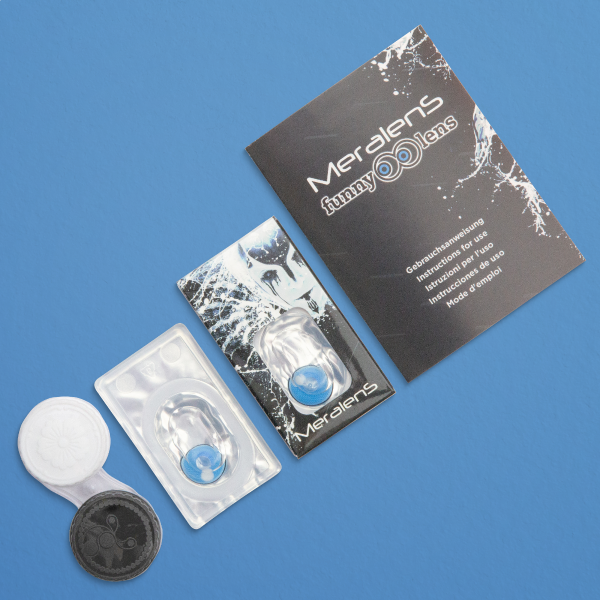 Set blauer Kontaktlinse Demon Nezuko Blue mit eingeschränktem Sichtfeld von MeralenS