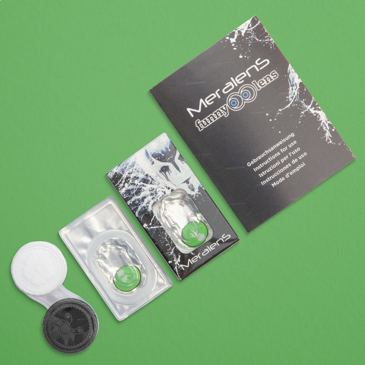 Set grüner Kontaktlinse Demon Nezuko Green mit eingeschränktem Sichtfeld von MeralenS