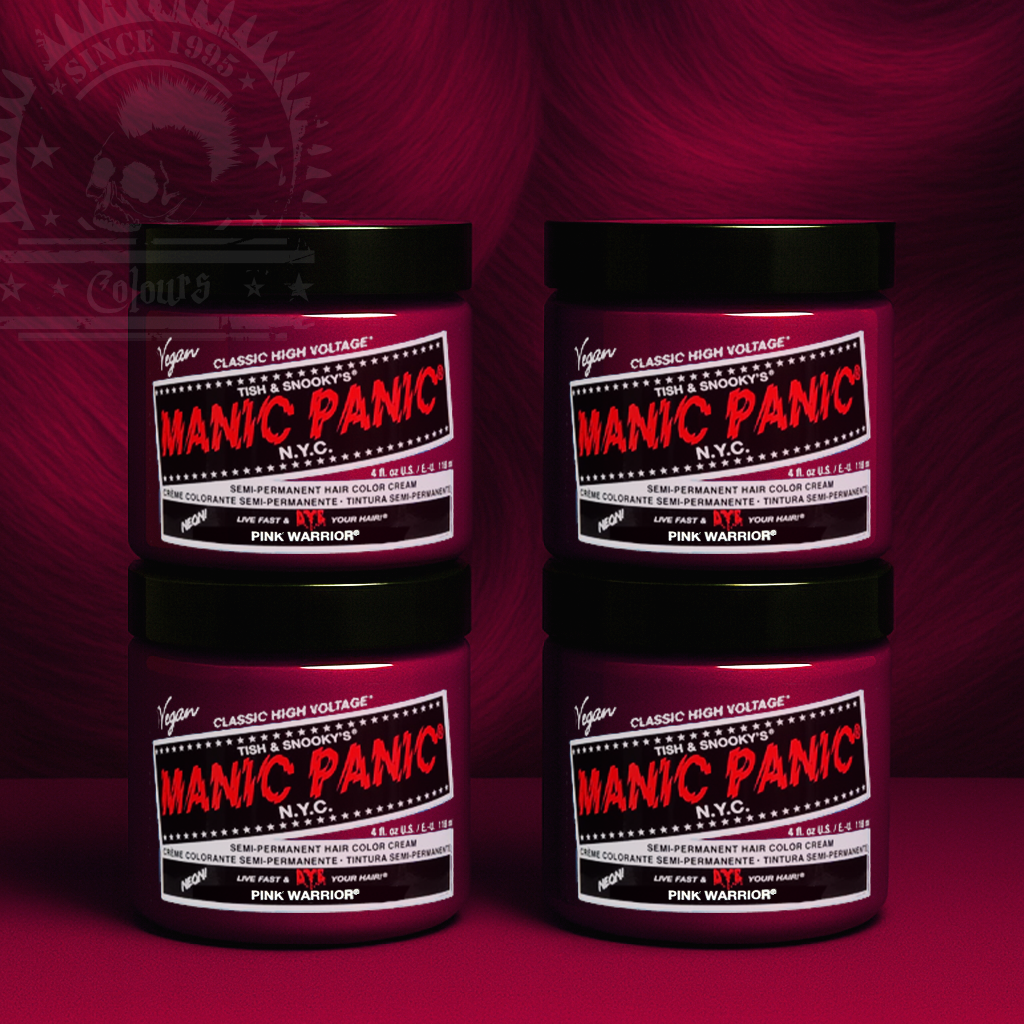 Vier semi-permanente Haartönungen 4er-Sparset PINK WARRIOR in dem Farbton Pink von Manic Panic