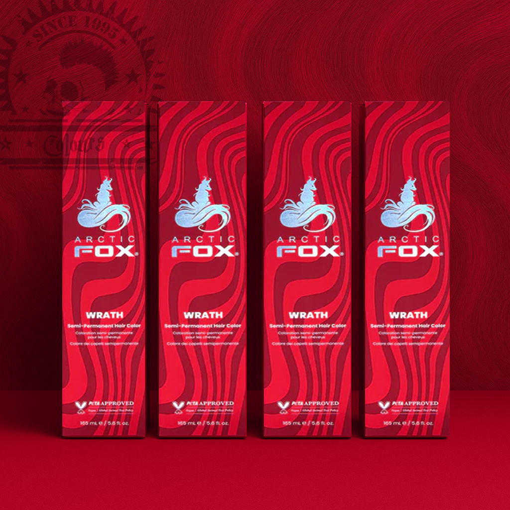 Vier semi-permanente Haartönungen 4er-Sparset WRATH in dem Farbton Rot von Arctic Fox