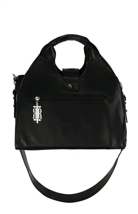 Schwarze Tasche SUCCUBUS BAG mit Fledermausflügeldesign von Restyle