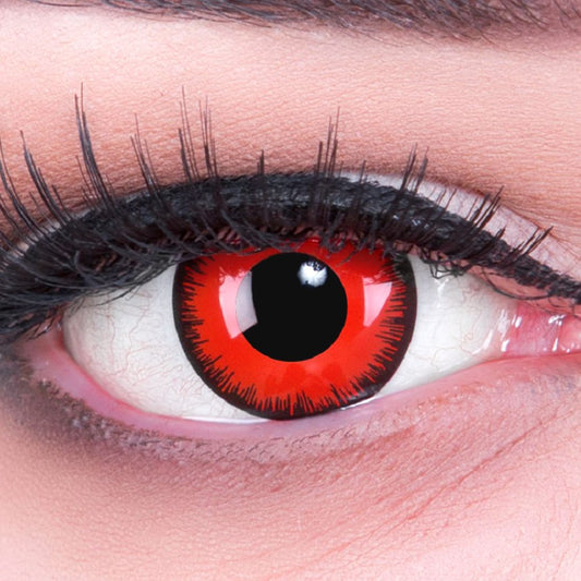 Rote Kontaktlinse Red Lunatic mit schwarzem Rand von MeralenS