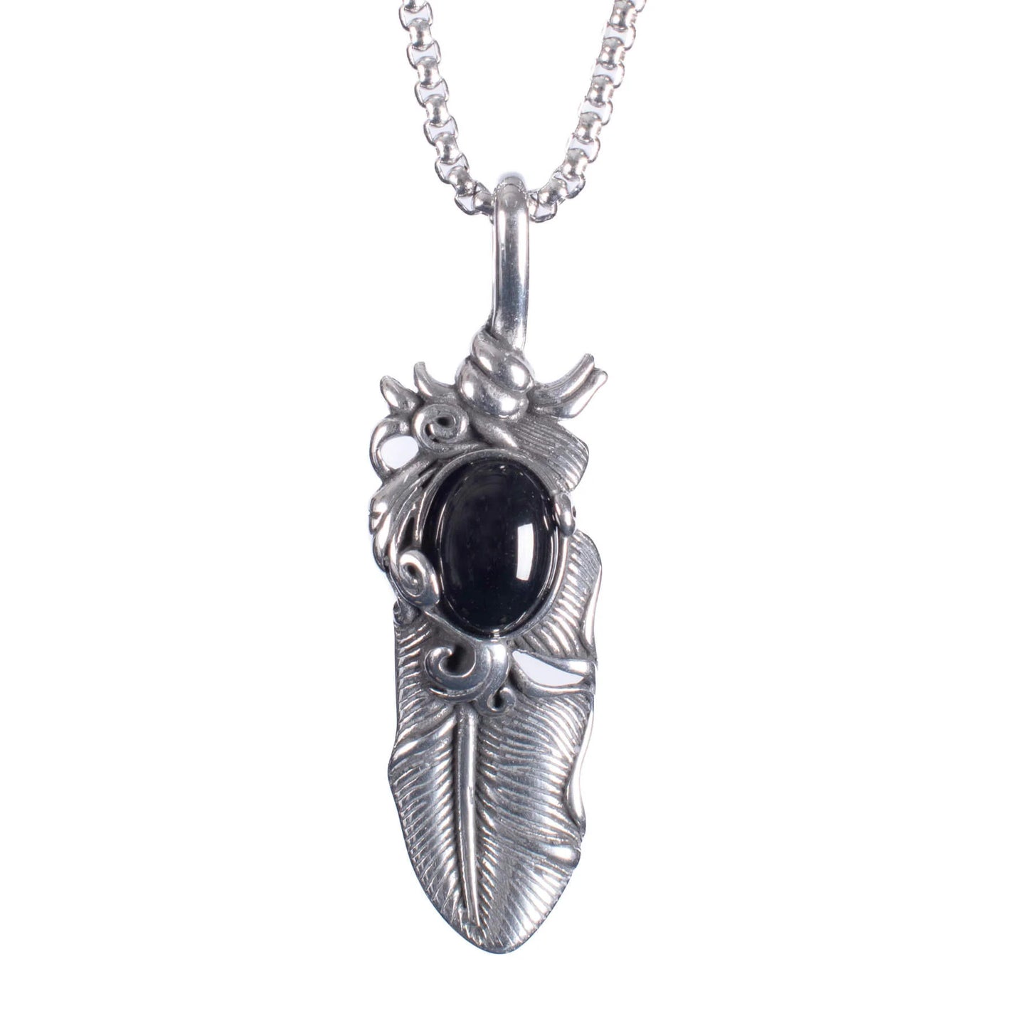 Silberne Kette FEATHRA PENDANT mit Federdesign von Poizen Industries