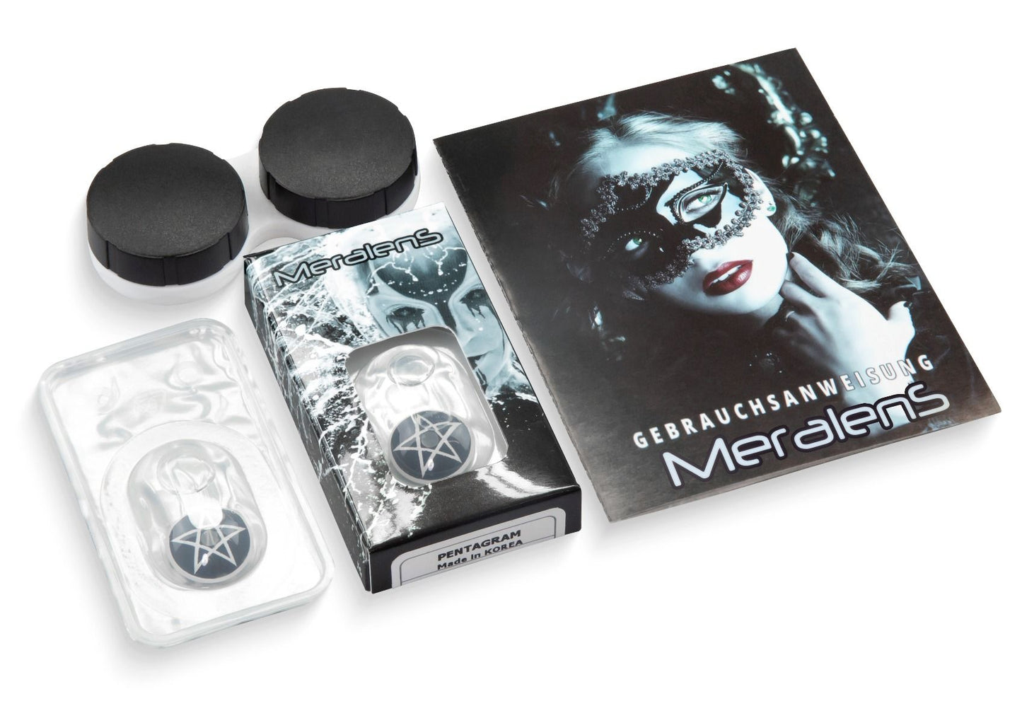 Set schwarz-weißer Kontaktlinse Pentagram von MeralenS