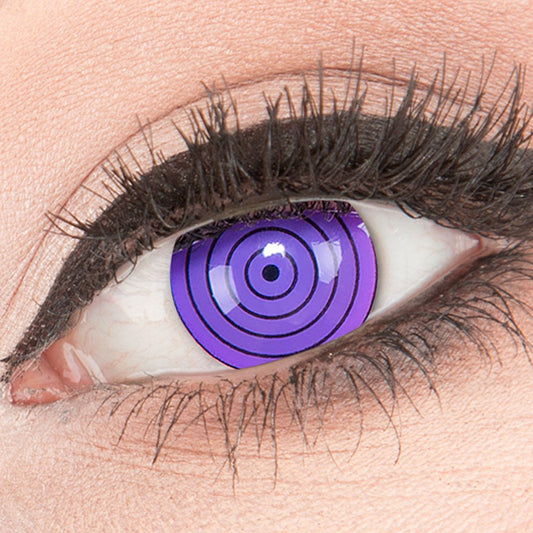Lila-schwarze Kontaktlinse Violet Rinnegan mit eingeschränktem Sichtfeld von MeralenS