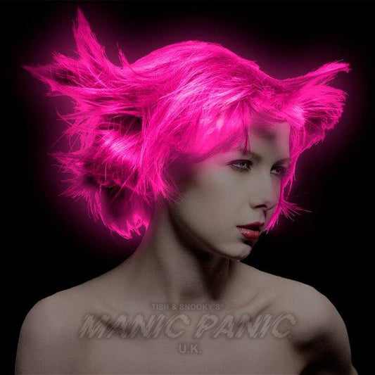 Farbbeispiel UV-HOT HOT PINK Haartönung Manic Panic
