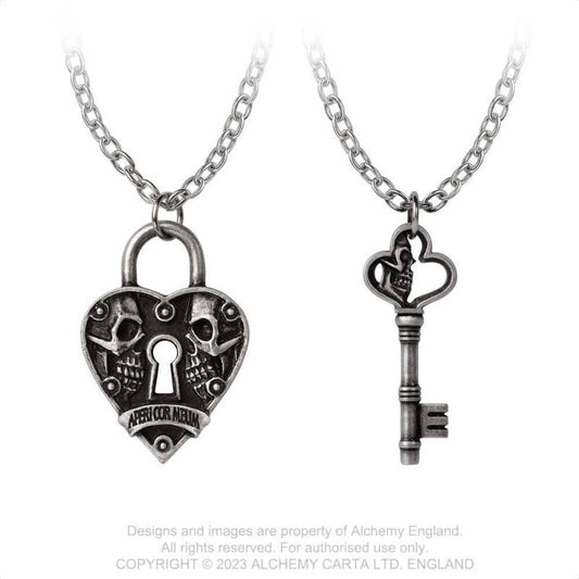 Key To Eternity Kette von Alchemy für Paare mit Vorhängeschloss und Schlüssel