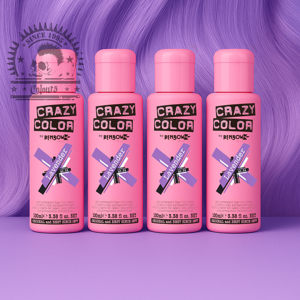semi-permanente Haartönung 4er Box LAVENDER in dem Farbton Lavendel von Crazy Color