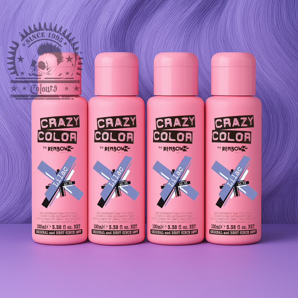 semi-permanente Haartönung 4er Box LILAC in dem Farbton Pastelllila von Crazy Color