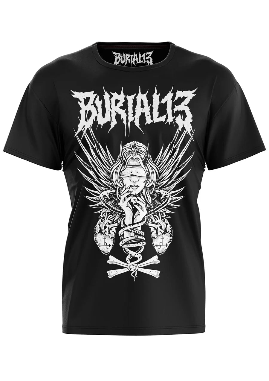 Schwarzes Oberteil LILITH Shirt mit großem Lilithprint von Easure