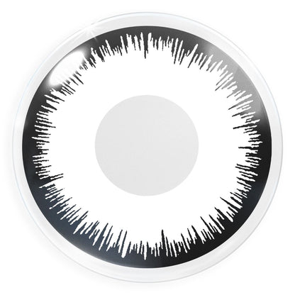 Weiße Kontaktlinse Lunatic mit schwarzem Rand von MeralenS