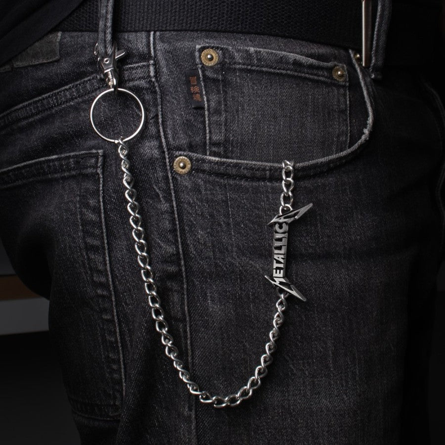 Silberne Metallica Logo Gürtelkette mit Metallica Logo von Alchemy