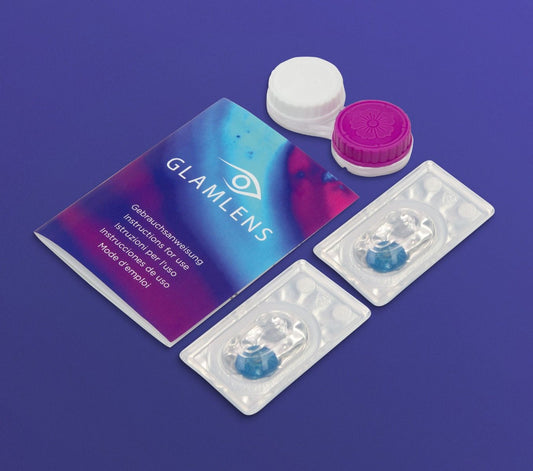 Set tiefblauer, natürlicher Kontaktlinse Monaco Blue FL58 von Glamlens