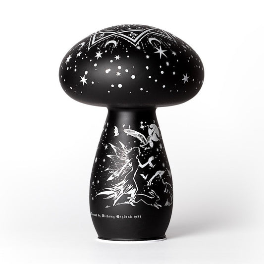 Schwarze Pilzförmige Lampe Mycelia Dreams Toadstool Lamp mit magischem Design von Alchemy