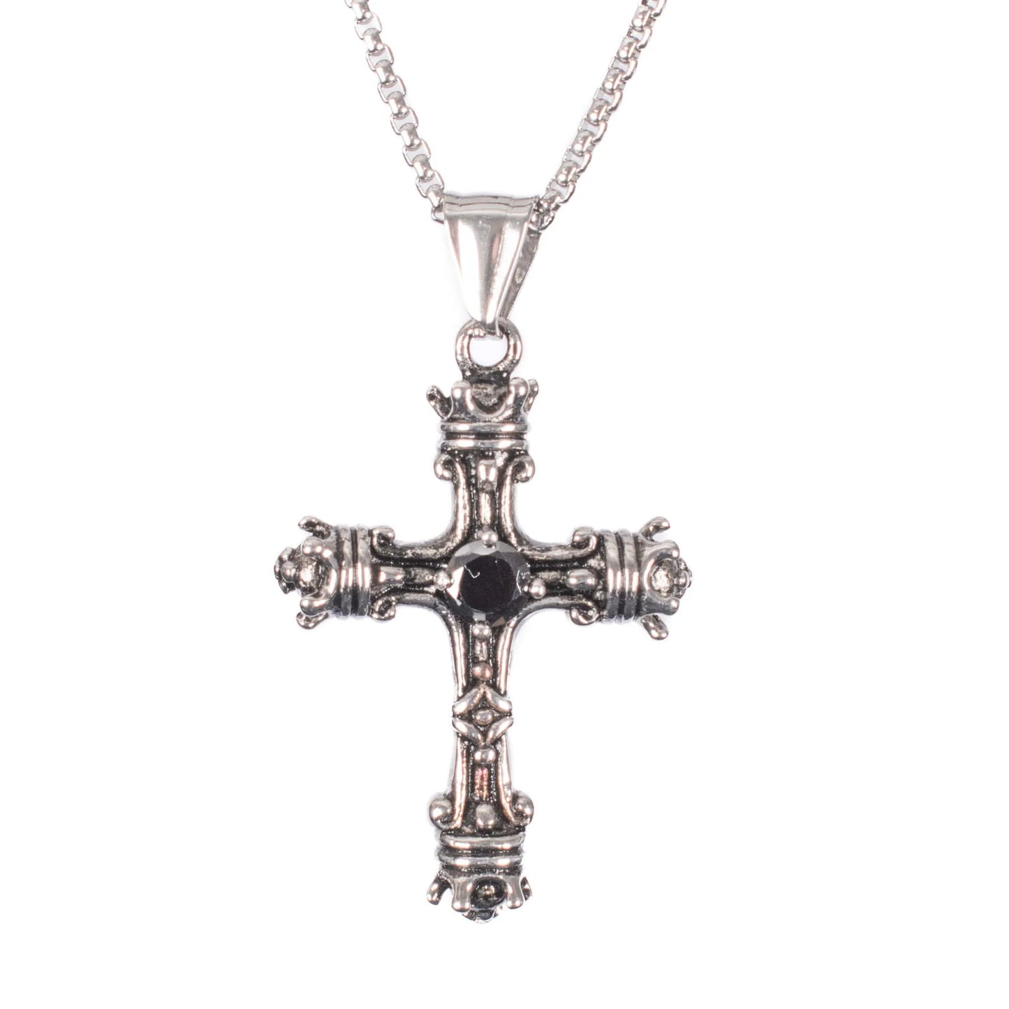 Silberne Kette NOCTROSS PENDANT mit Kreuzdesign von Poizen Industries