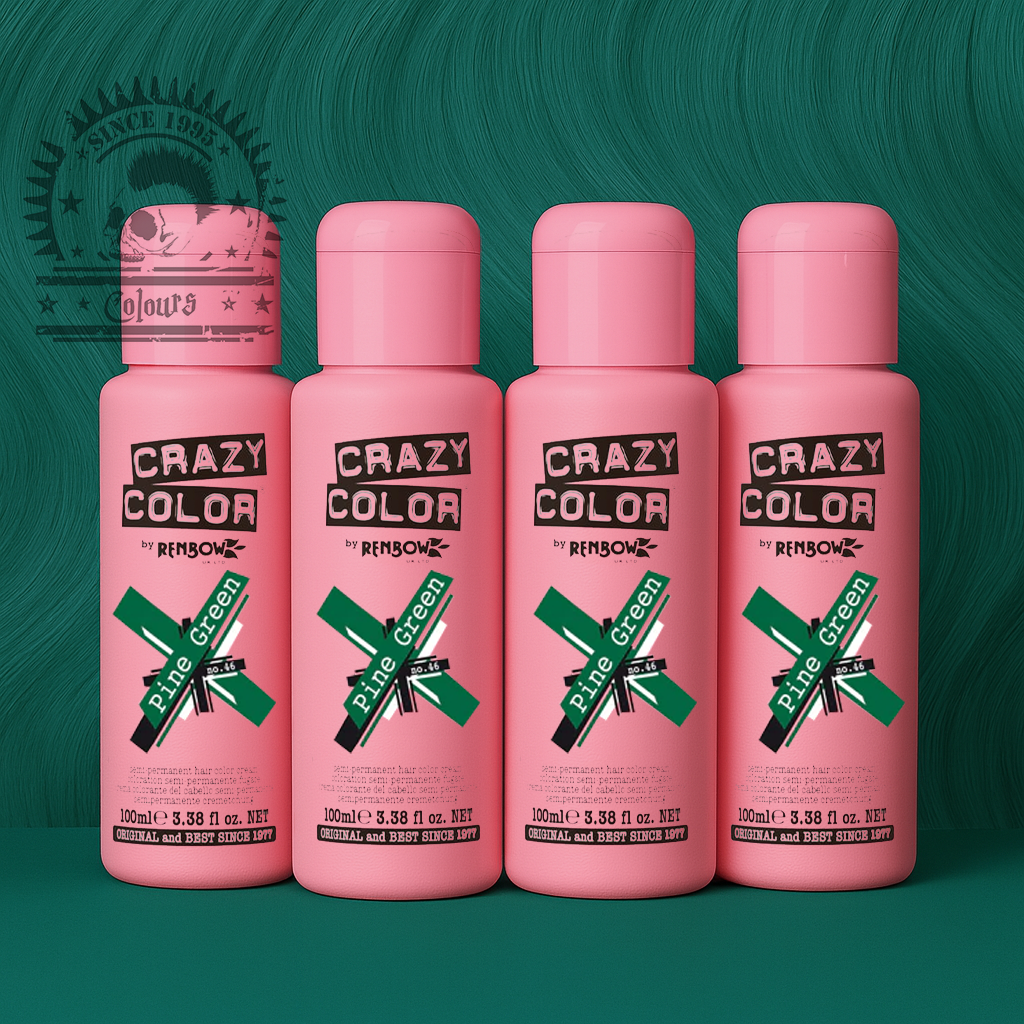 semi-permanente Haartönung 4er Box PINE GREEN in dem Farbton Waldgrün von Crazy Color