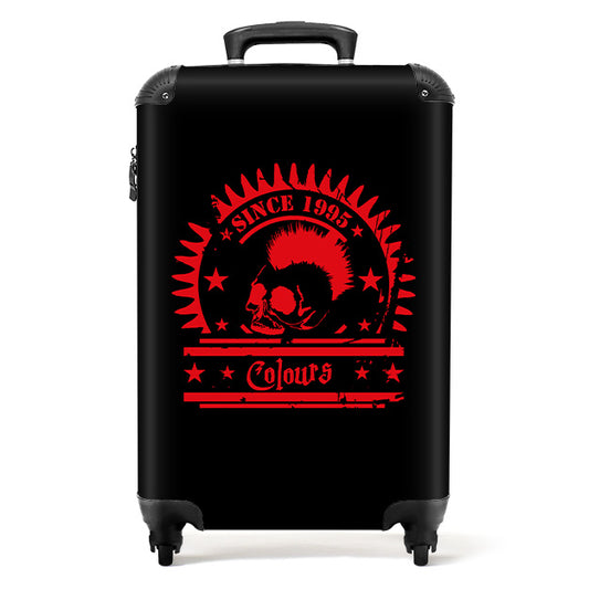 Schwarzer Koffer Handgepäck mit großem Logo von Colours