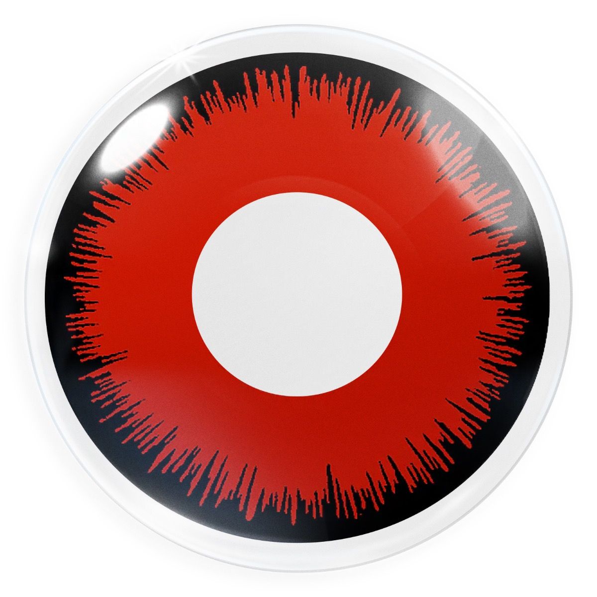 Rote Kontaktlinse Red Lunatic mit schwarzem Rand von MeralenS