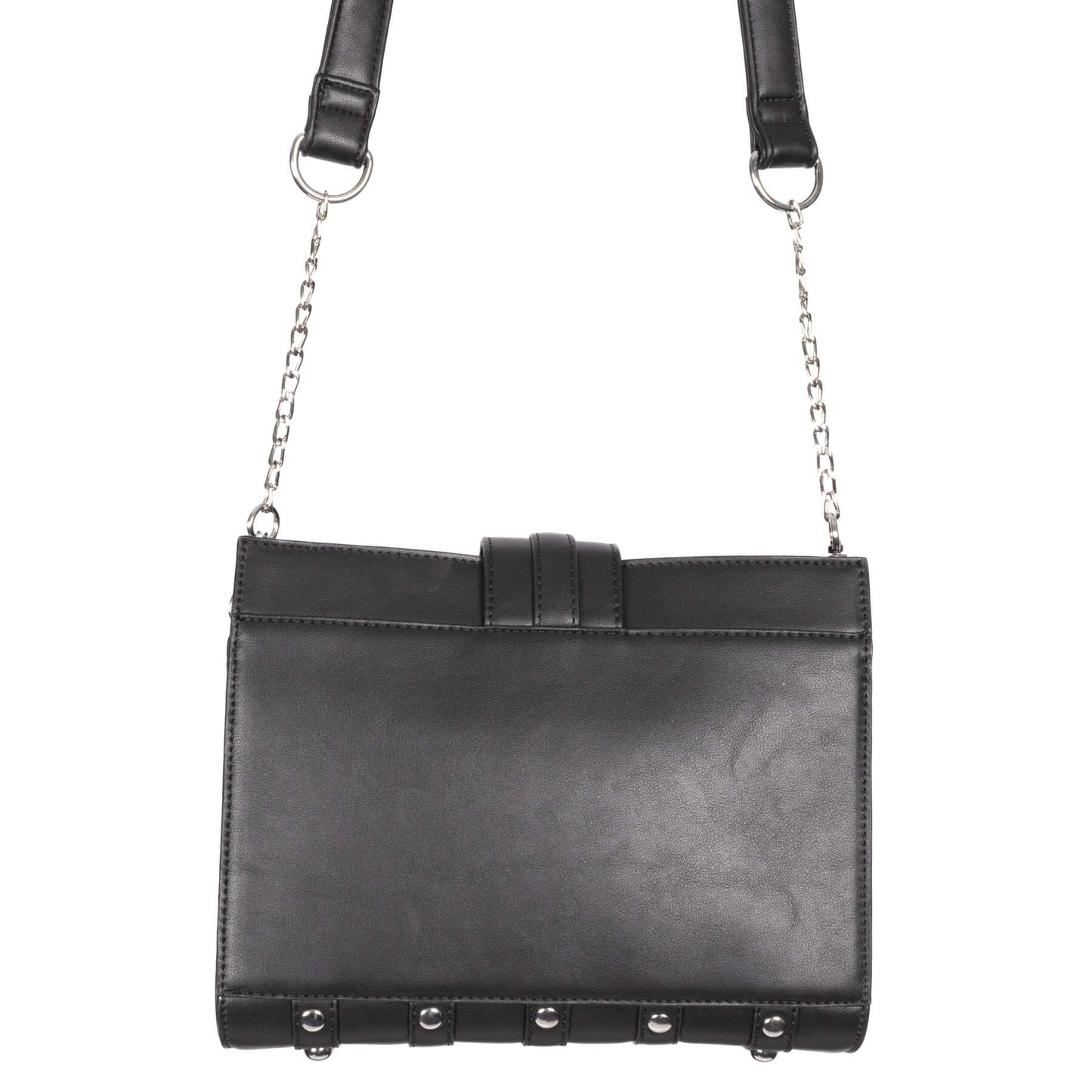 Schwarze Umhängetasche RITUAL BAG mit Pentagram an der Vorderseite von Poizen Industries